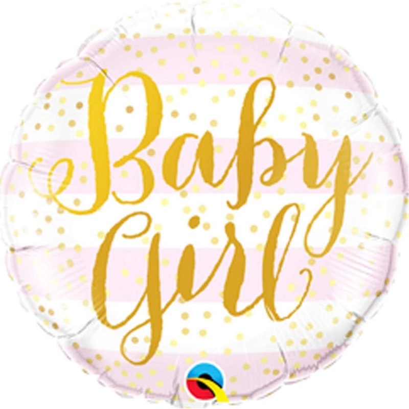 Balloon Mylar Baby Girl Stripe