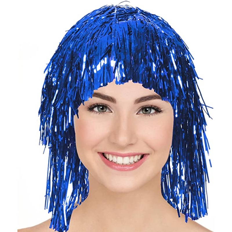 Wig Tinsel Blue