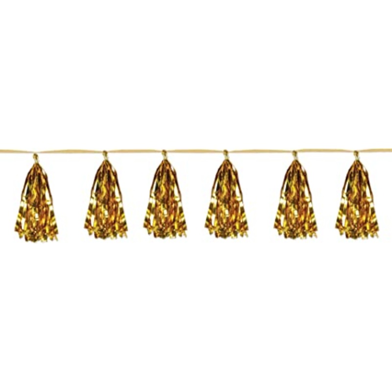 Metallic Tassel Garland- Gold 8FT
