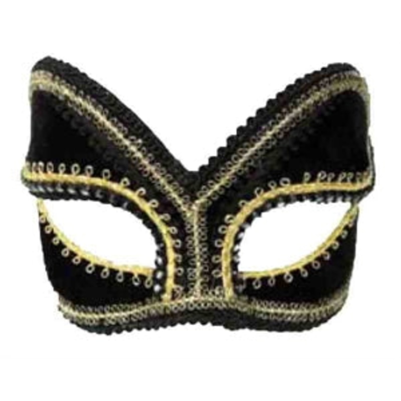 Venetian Mask - Black w/Gold Accents