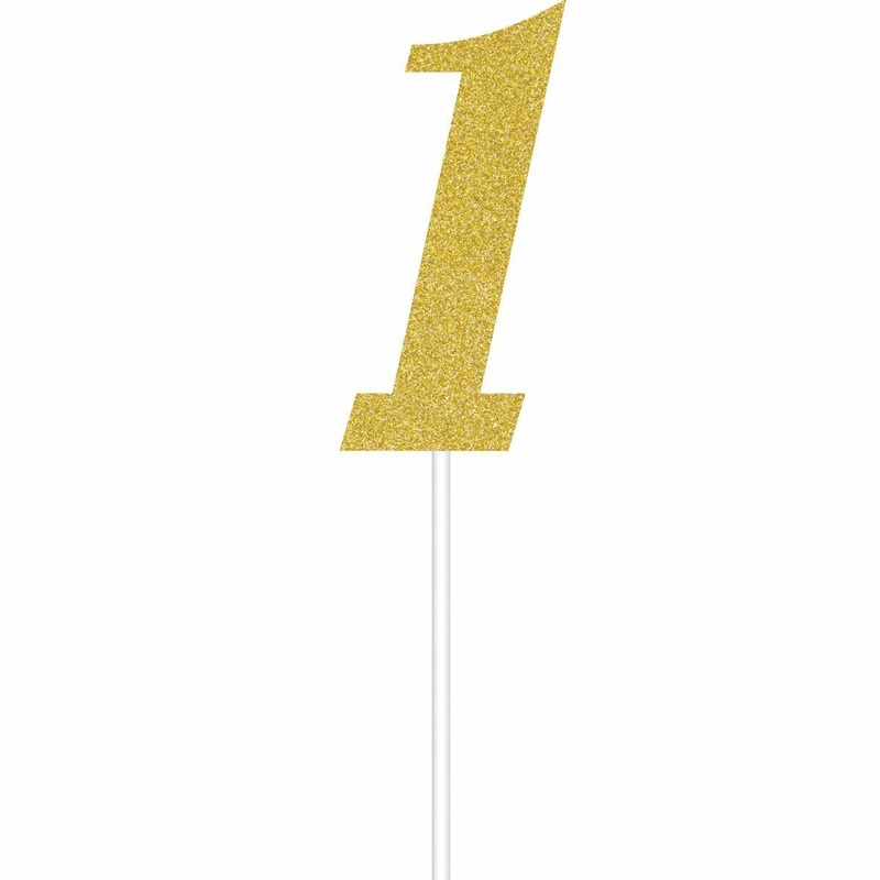 Cake Topper #1 Gold Glitter Dynamic
