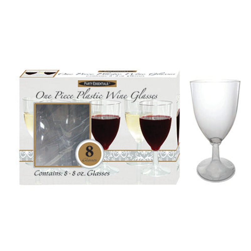 Glasses Wine One Piece 8OZ 8CT