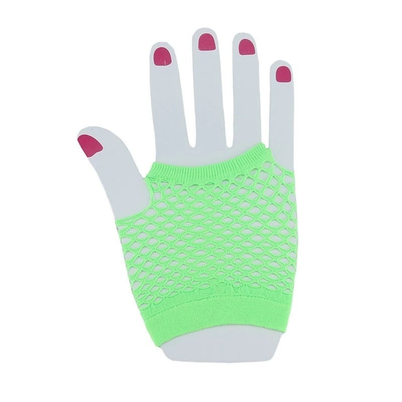 Gloves Fishnet Short Neon Green