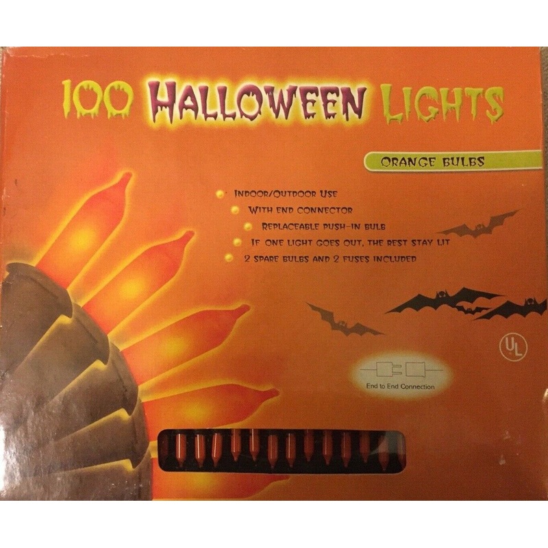 Lights Orange Halloween 100CT