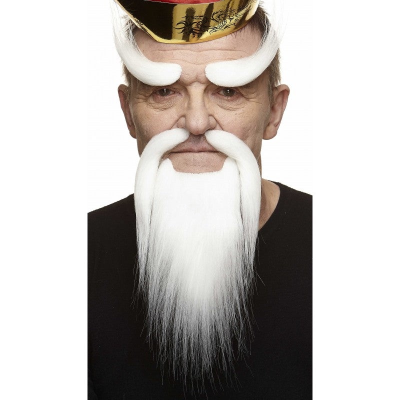 Musctache,Beard Eyebrow Monk White