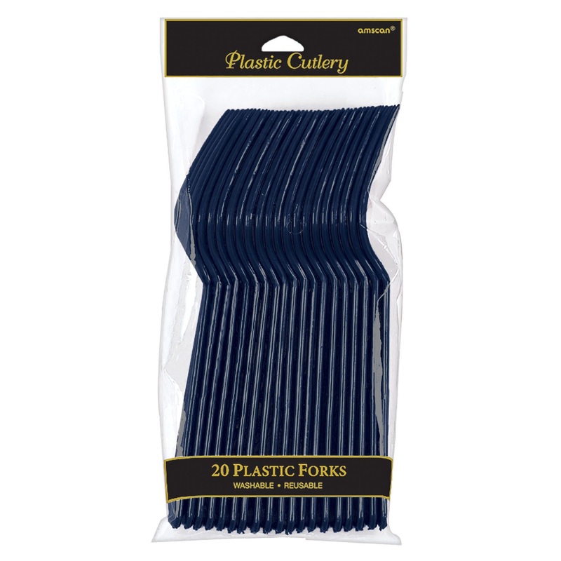 Plastic Forks - True Navy - 20CT
