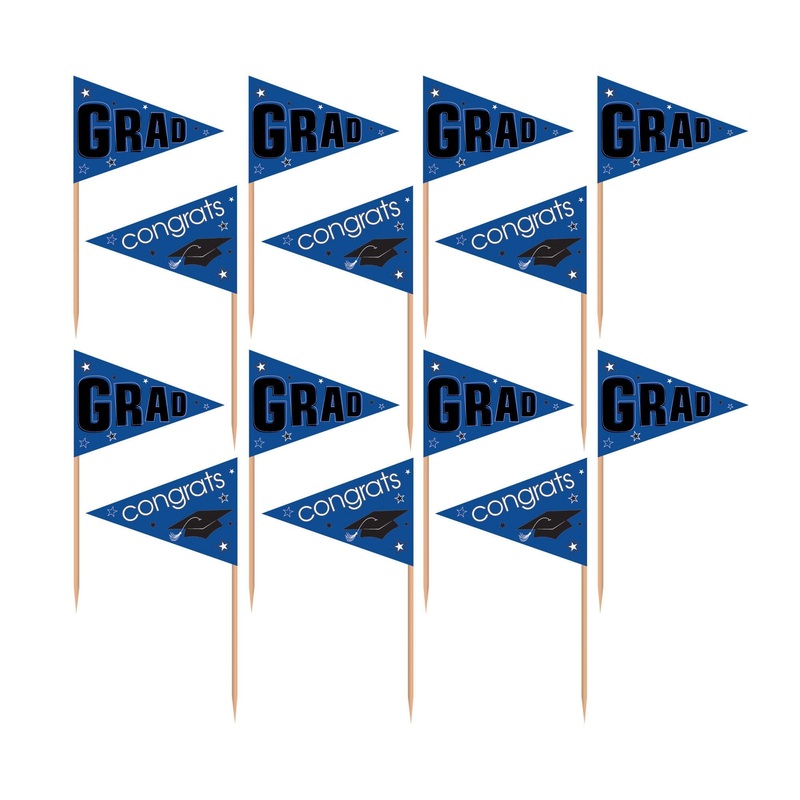 School Colors Pride Party Picks  Blue 36ct
