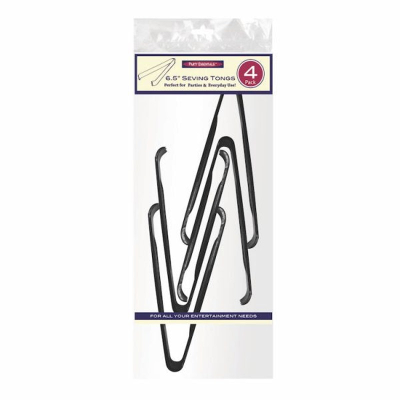 Tongs Serving Black 6.5in 4CT