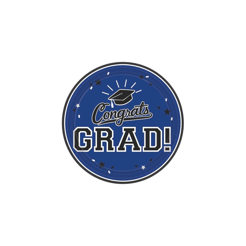 9? Blue Grad Round Paper Plates  18CT