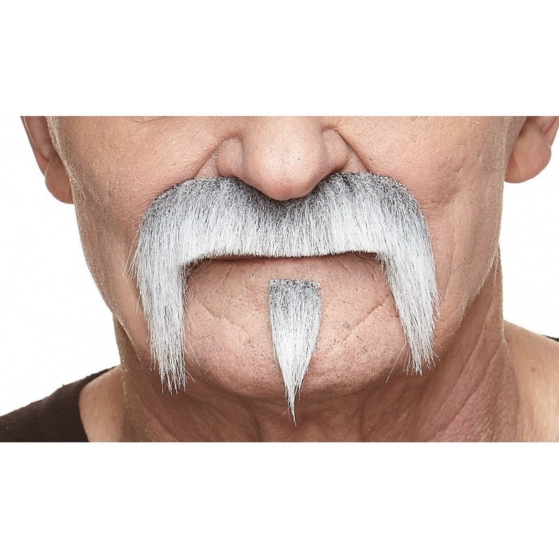 Mustache Grey and White
