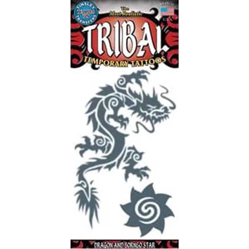 Tinsley Transfers Dragon and Star Tribal Tattoo
