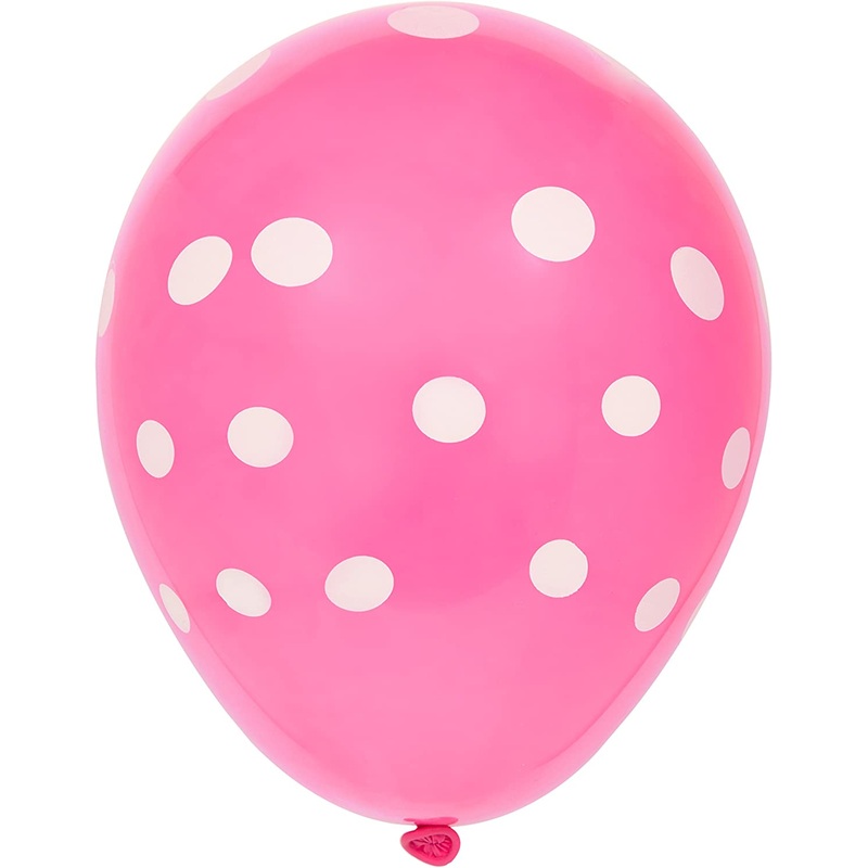 12" Polka Dot Latex Balloons - Hot Pink