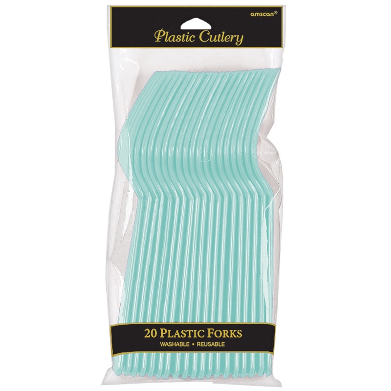 Plastic Forks - Robin's Egg Blue - 20CT