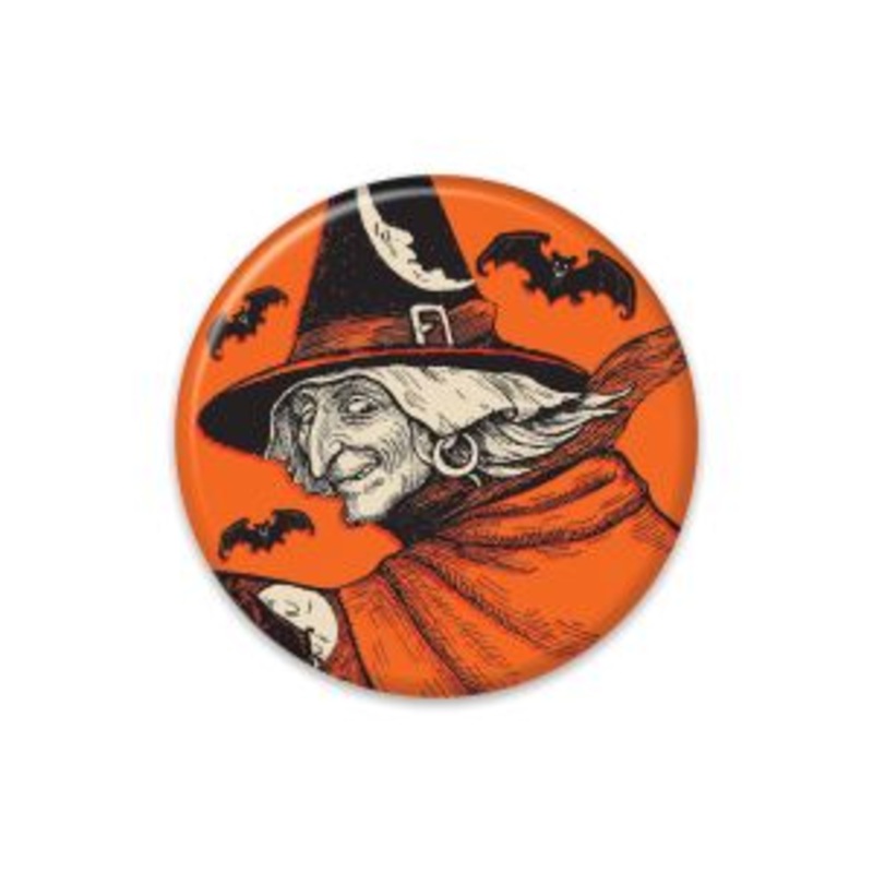 Vintage Button Classic Witch