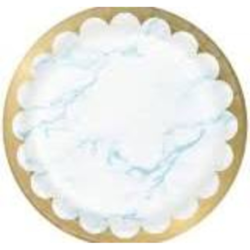 Baby Blue 9" Marble Plates 8CT