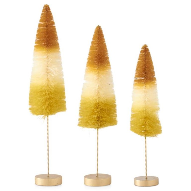 Candy Corn Bottle Brush Trees Set