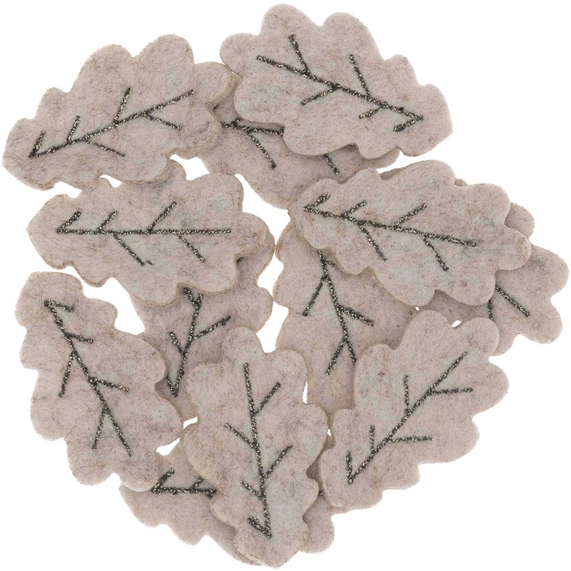 Felt Khaki Fall Leaves Confetti