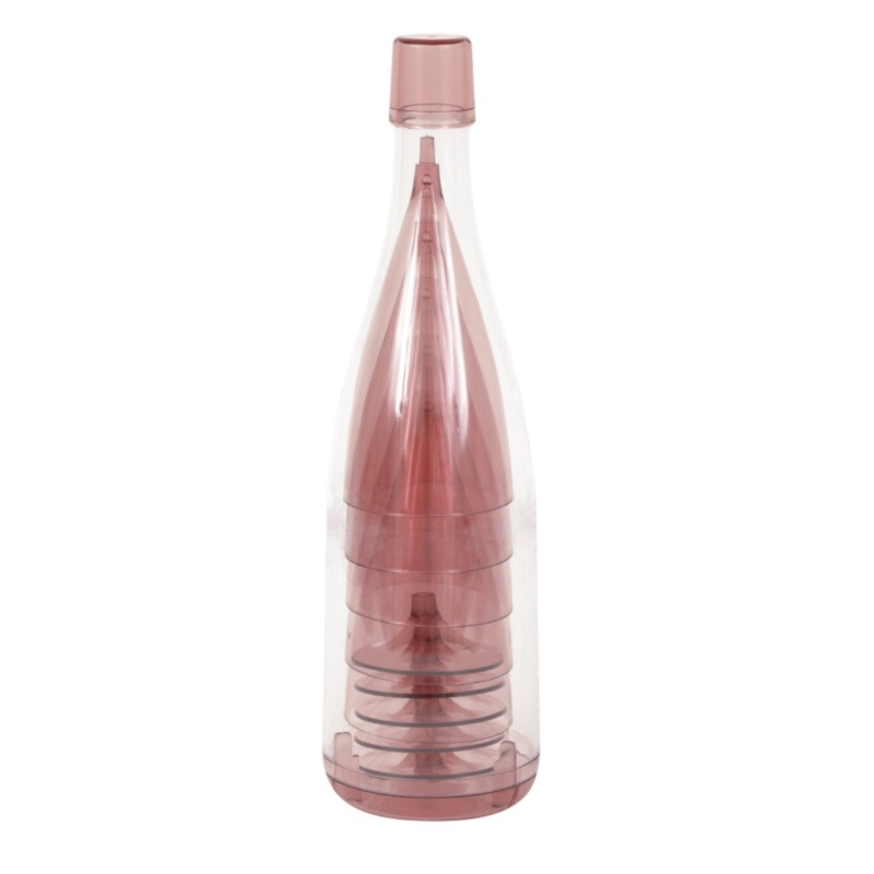 Pink & Gold Plastic Champagne Glasses