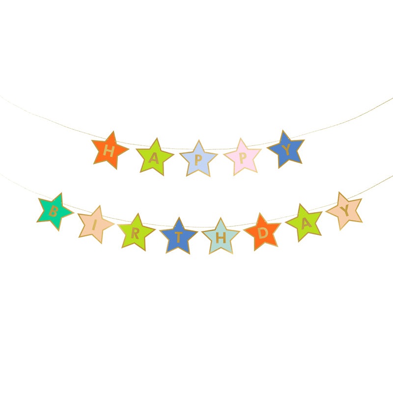 Stars Shaped Happy Birthday Banner