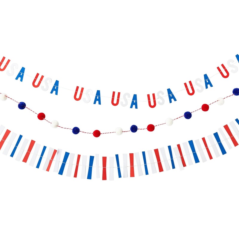 Stars & Stripes Ticker Tape Mini Banner Set