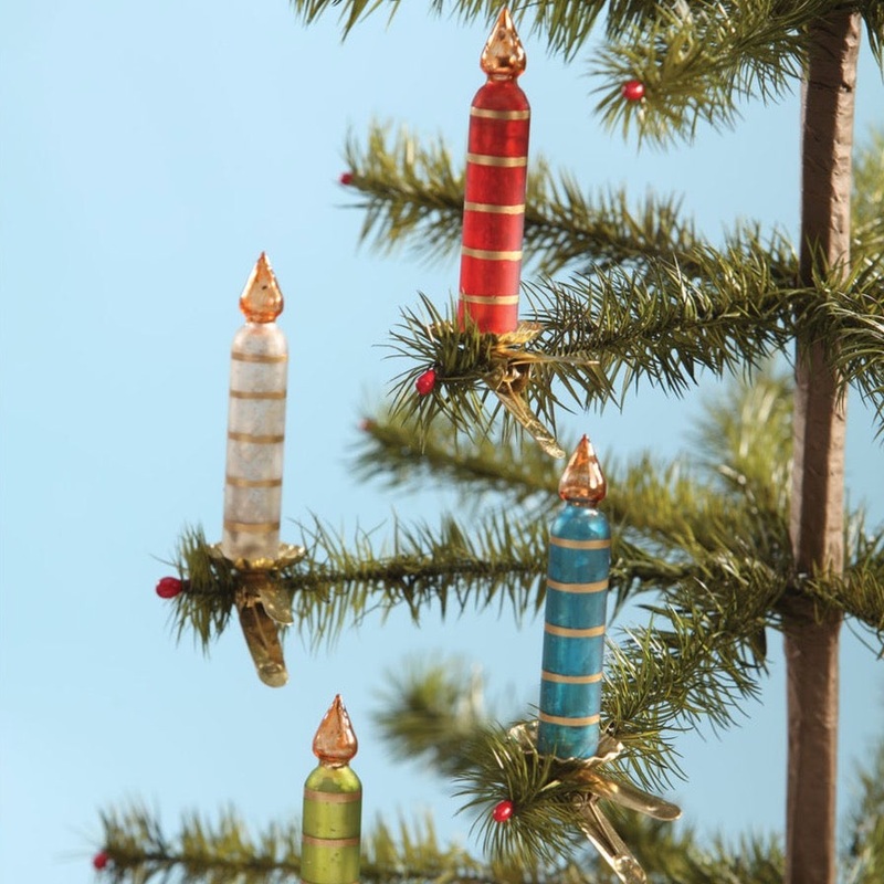 Traditional Candle with Clip Ornament