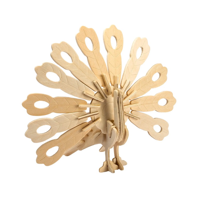 3D Wooden Puzzle: Peacock