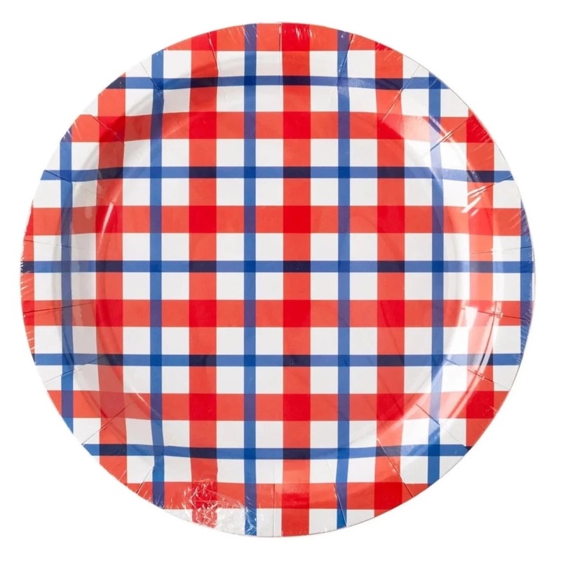 Americana Plaid Paper Plates