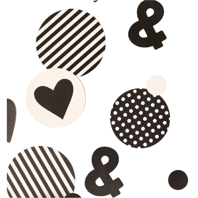 Black & Cream Valentine Confetti