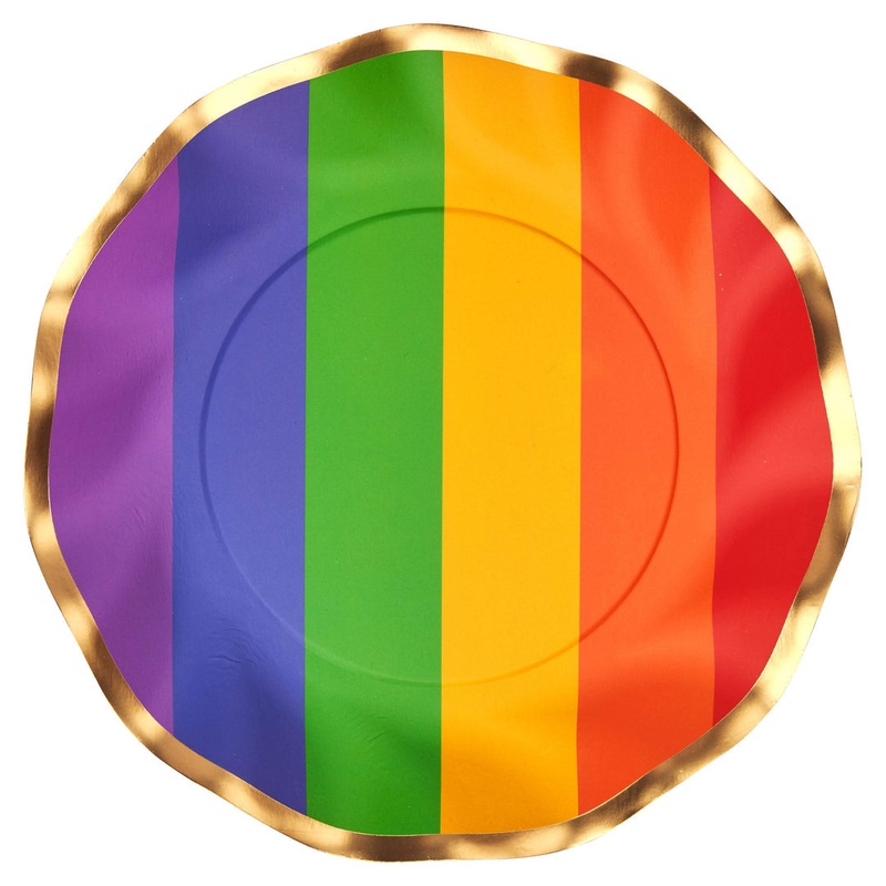 Colorful Pride Wavy Dessert Paper Plates
