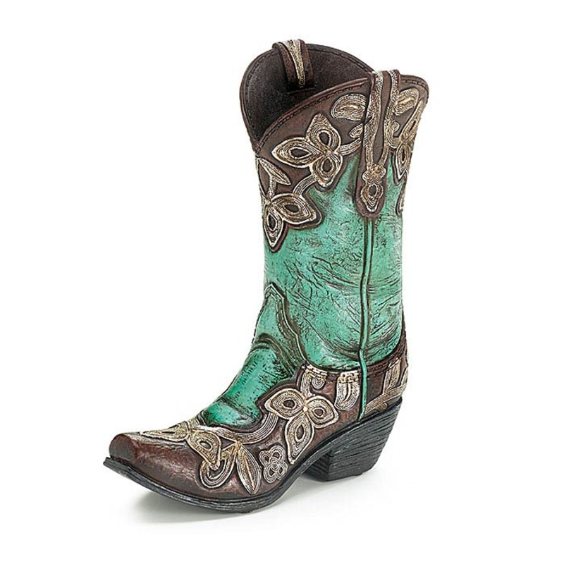 Cowgirl Resin Boot Vase