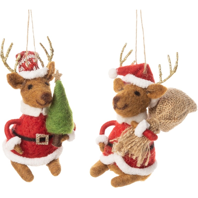 Felt Reindeer in Santa Outfits
