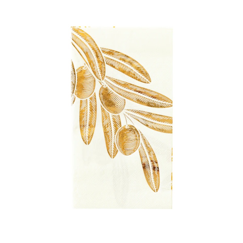 Gold Foil Olive Dinner Napkins