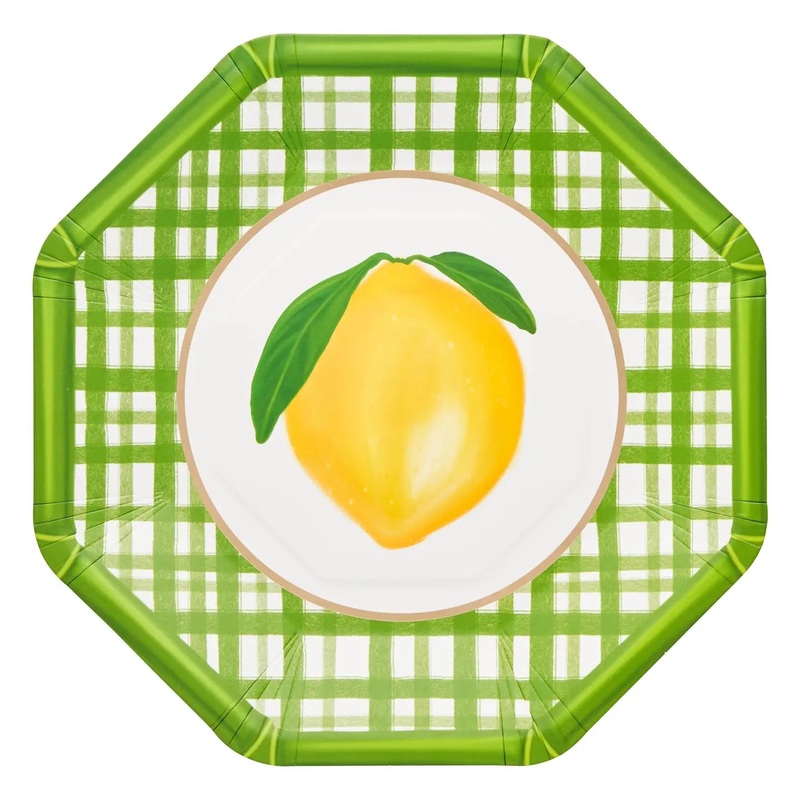 Lemon and Stem Paper Dinner Plate