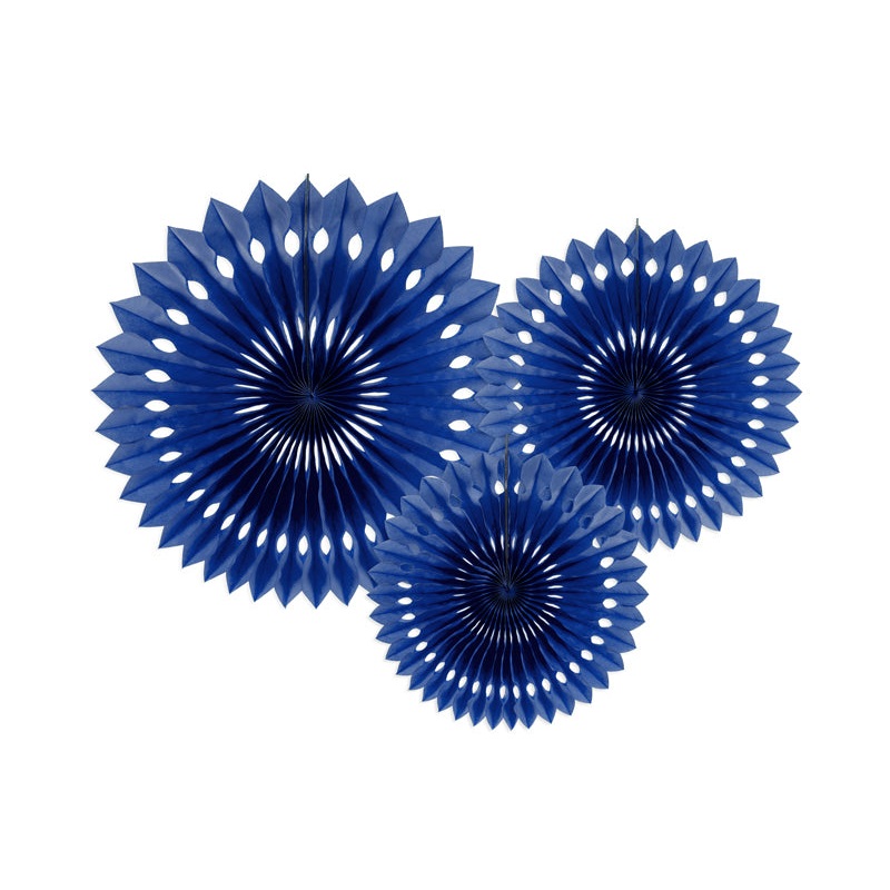 Navy Blue Tissue Paper Fans