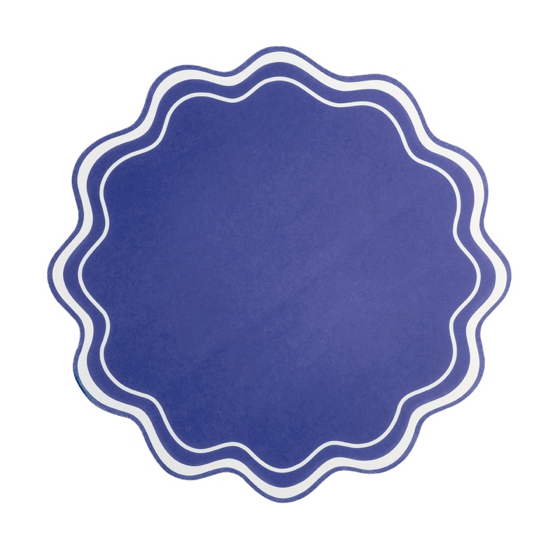 Navy Wavy Scallop Placemat