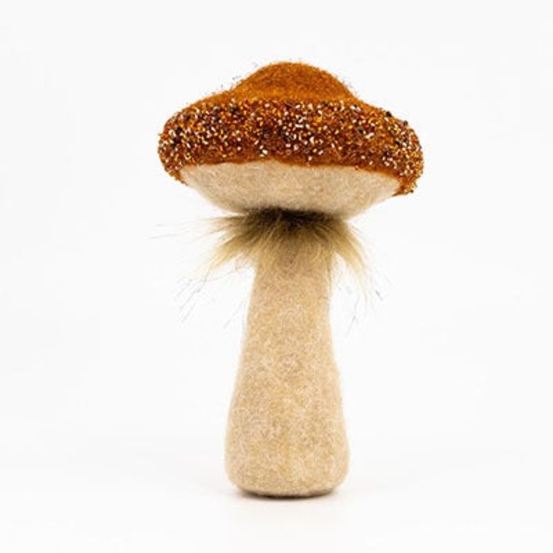 Orange 7.5" Felt Mushroom