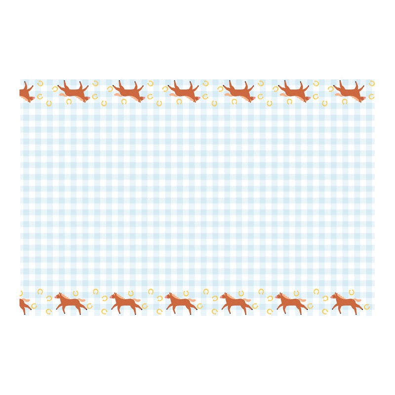 Paper Tablecloth Checkered with Horses