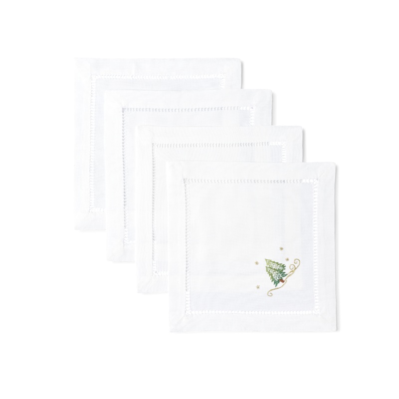 Pine Trees Cocktail Linen Napkins Set