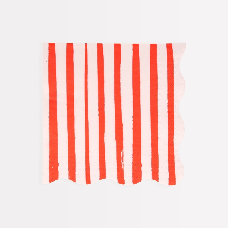 Red Stripe Dinner Napkins