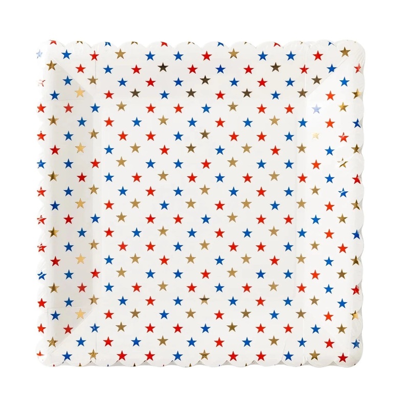 Square Star Scallop Paper Plates