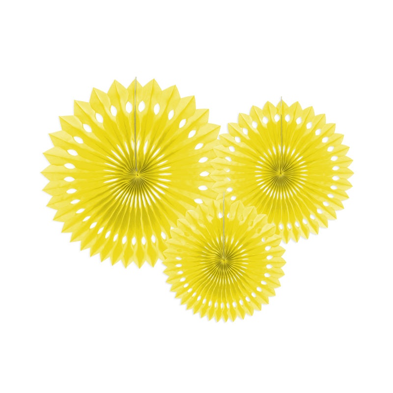 Yellow Tissue Paper Fans
