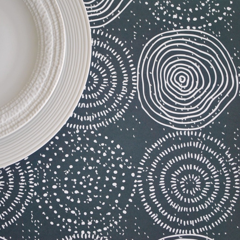 Blue Circle Pattern Paper Placemats