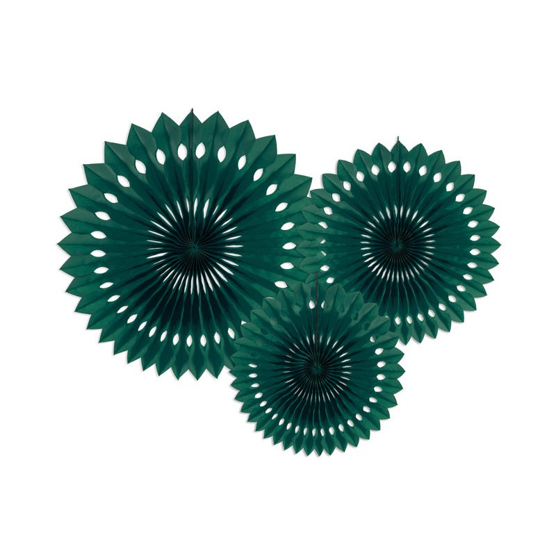 Dark Green Tissue Paper Fans