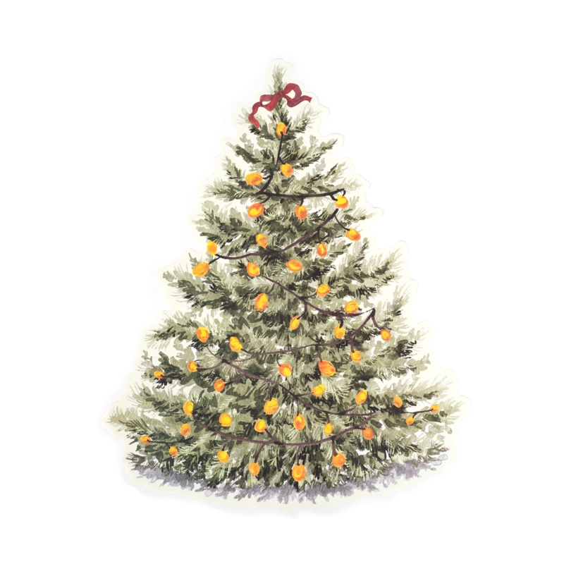 Festive Christmas Tree Paper Placemats