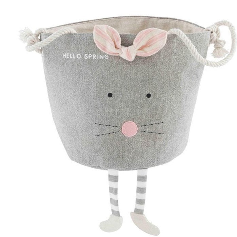 Gray Bunny Canvas Bucket