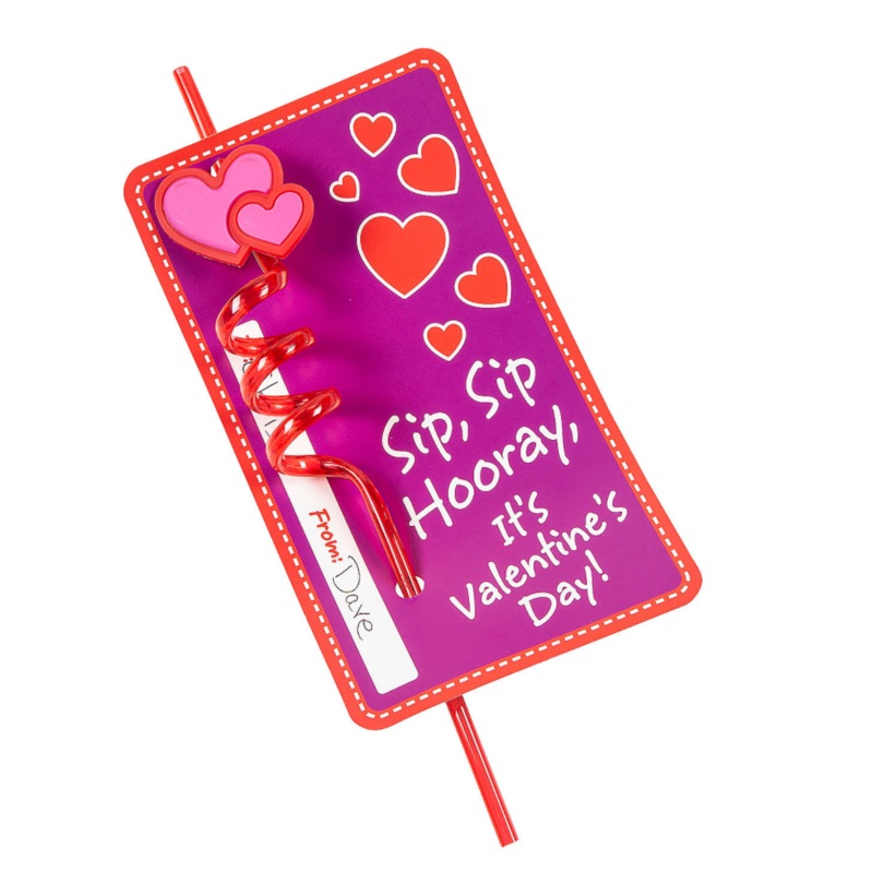 Heart Straw Valentine Exchanges
