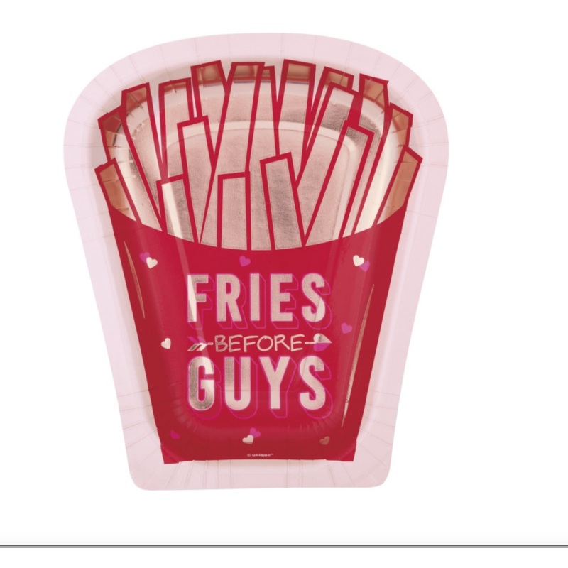 Lovely Galentine "Fries Before Guys" Fry Container Shaped