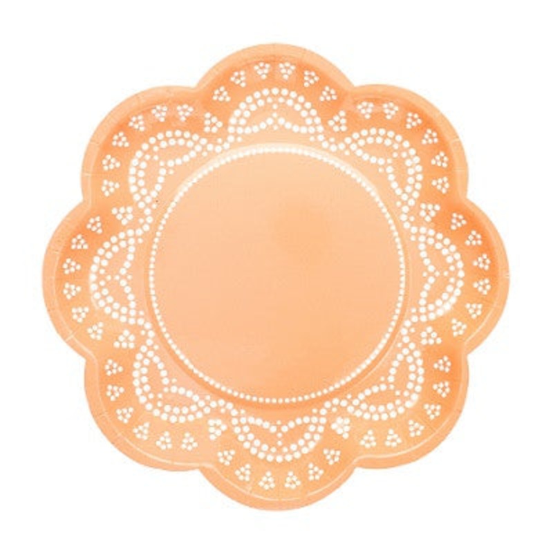 Lovely Lace Apricot Dessert Plate