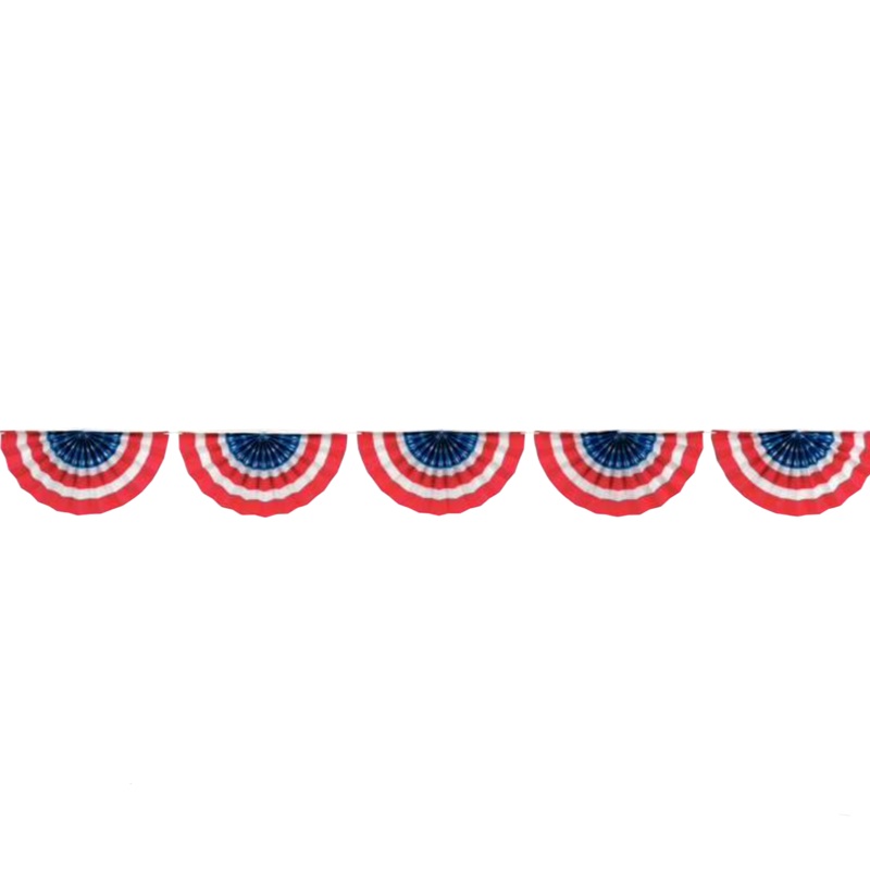 Patriotic Scalloped Paper Fan Garland