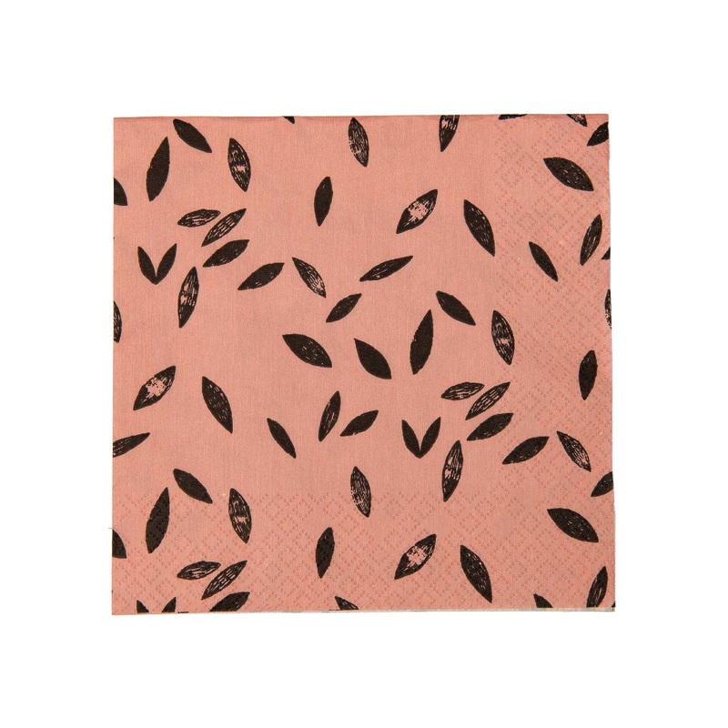 Pink Leaves Dinner Napkins